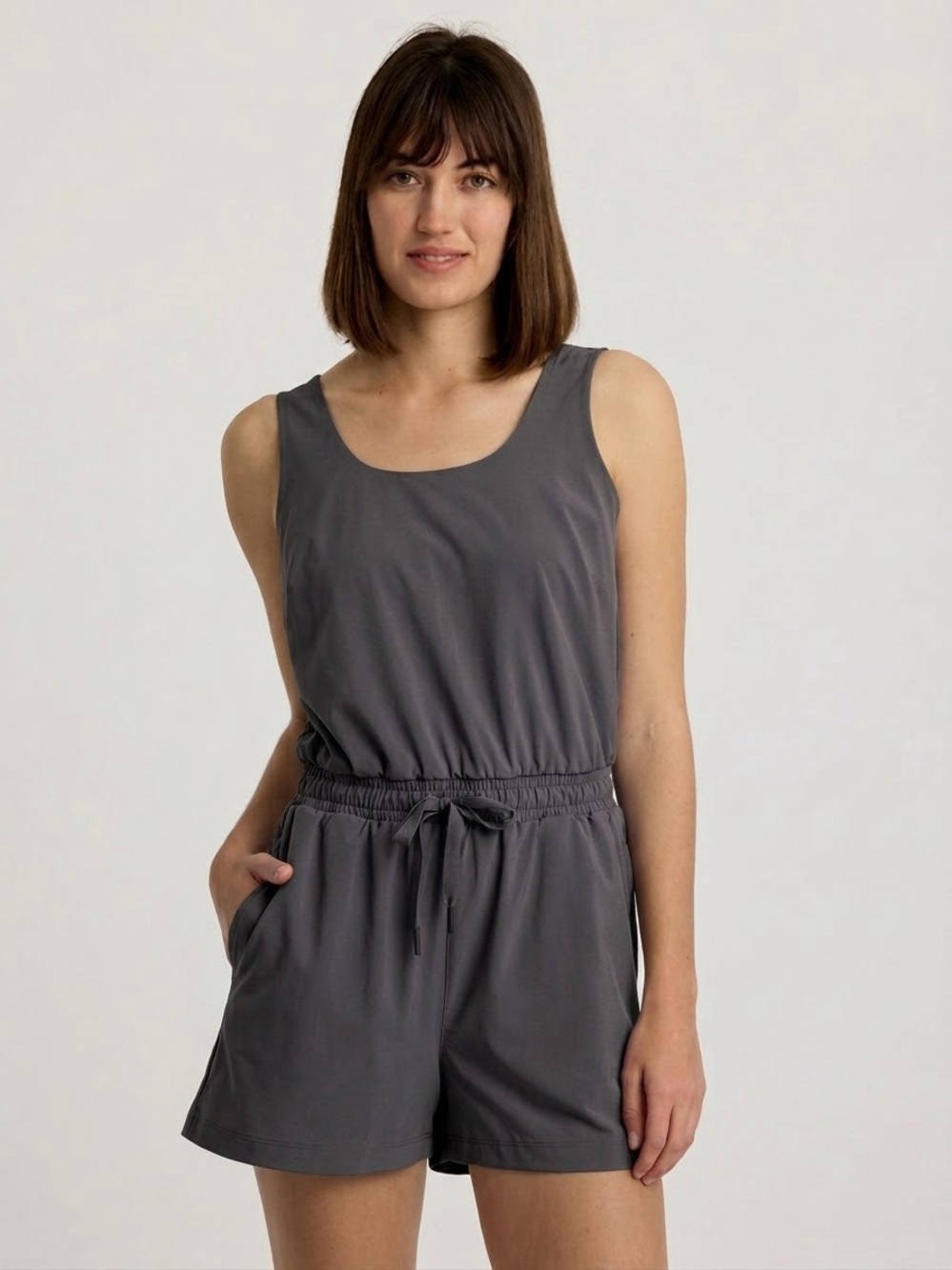 Free Fly Breeze Romper Storm Cloud Blue Gray Large UPF 50 Quick Dry Stretch